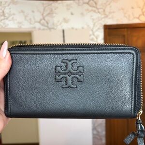 Tory Burch Black Zip-Around Wallet